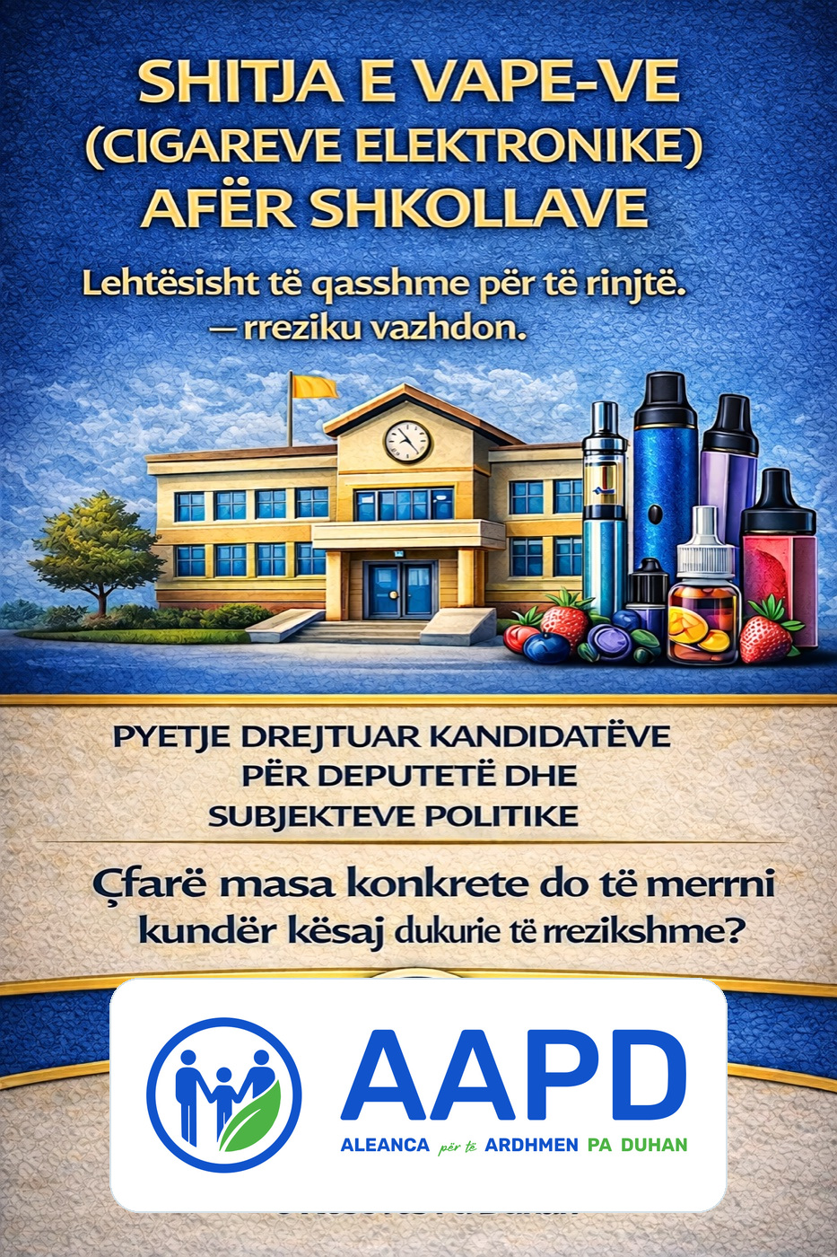 Material i Aleancës për shitjen e vape-ve afër shkollave