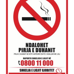 Raporto shkeljet e Ligjit për Kontrollin e Duhanit në numrin 0800 11 000